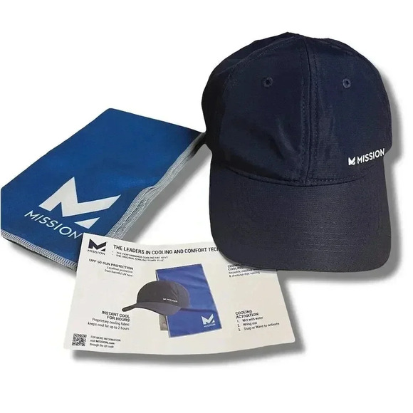 Mission Other - Mission Cooling Vented Performance Hat Blue Adjustable Unisex UPF 50